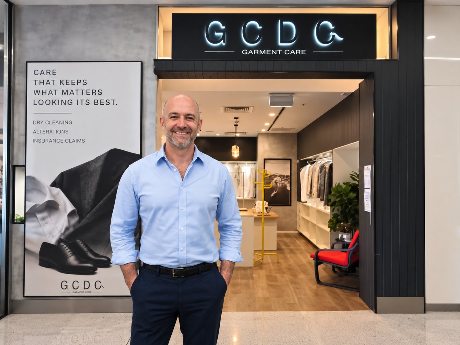 GCDC owner at Garment Care store
